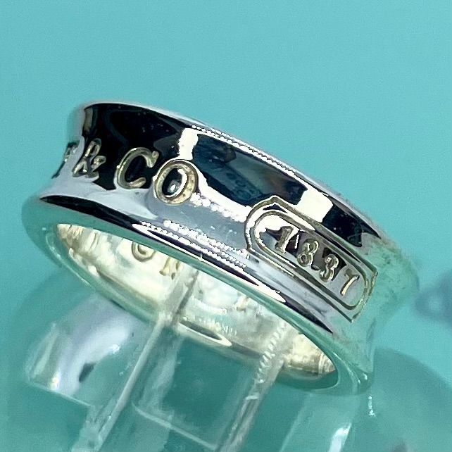 美品】10号 ティファニー TIFFANY&Co. シルバー 1837 ナロー ワイド ... TIFFANY&Co. ティファニー 1837 ナローリング ワイド 10号