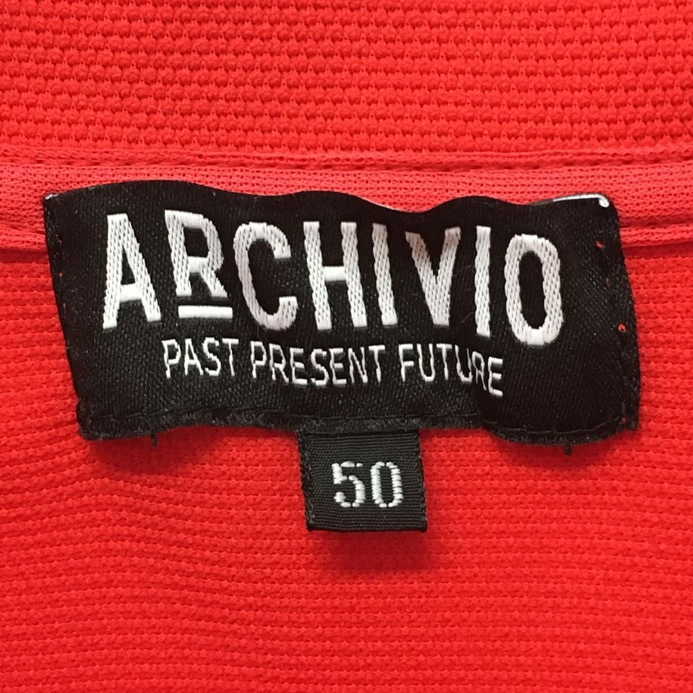 超美品】アルチビオ 半袖ポロシャツ レッド×白 ビックロゴ