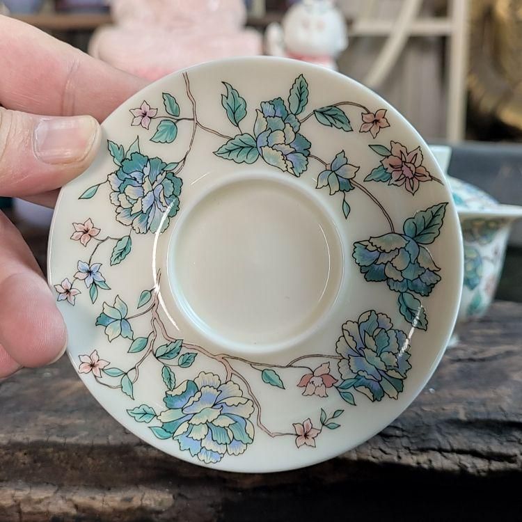 中国茶器 茶花三才蓋碗 茶碗 煎茶器 茶道具 新品未使用 - メルカリ