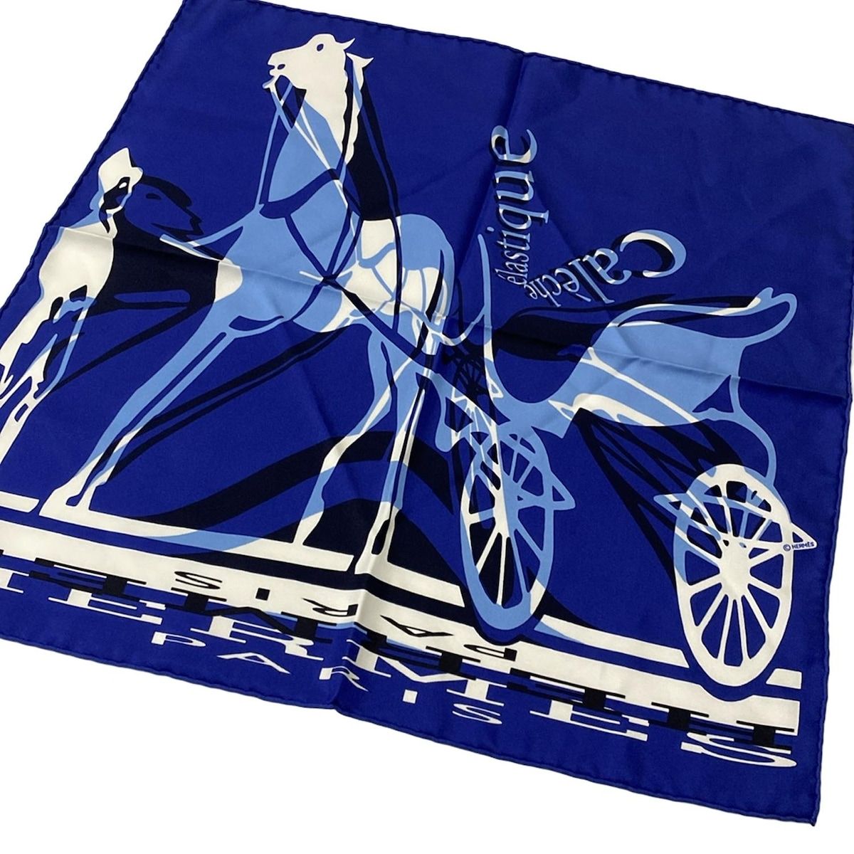 hermesエルメス ツイリー エクスリブリス スカーフ　紺白 hermesエルメス ツイリー エクスリブリス スカーフ 紺白