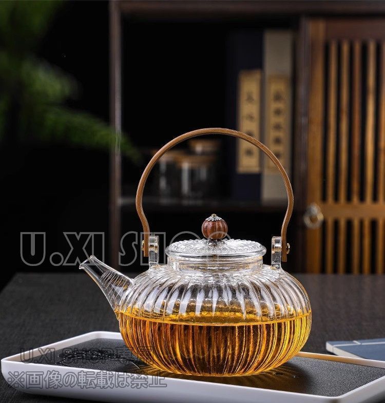 ティーポット 耐熱ガラス かわいい ガラス製ポット 茶器 急須 ガラス