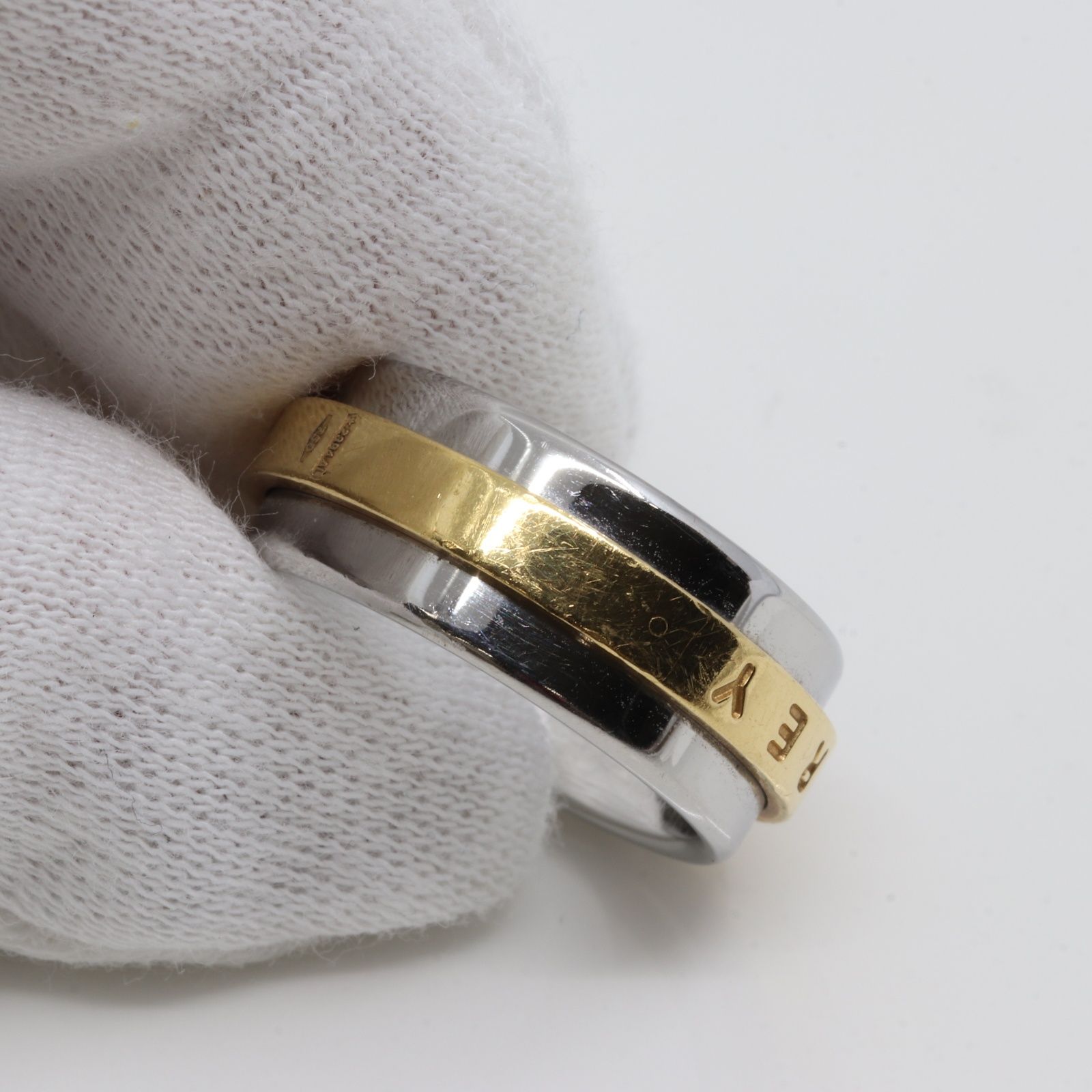 極美品☆アスプレイAsprey キーラ フルエタニティリング 750WG#50 ITFA0ZCCZPG7 ASPREY アスプレイ リング ゴールドxステンレス キーラ