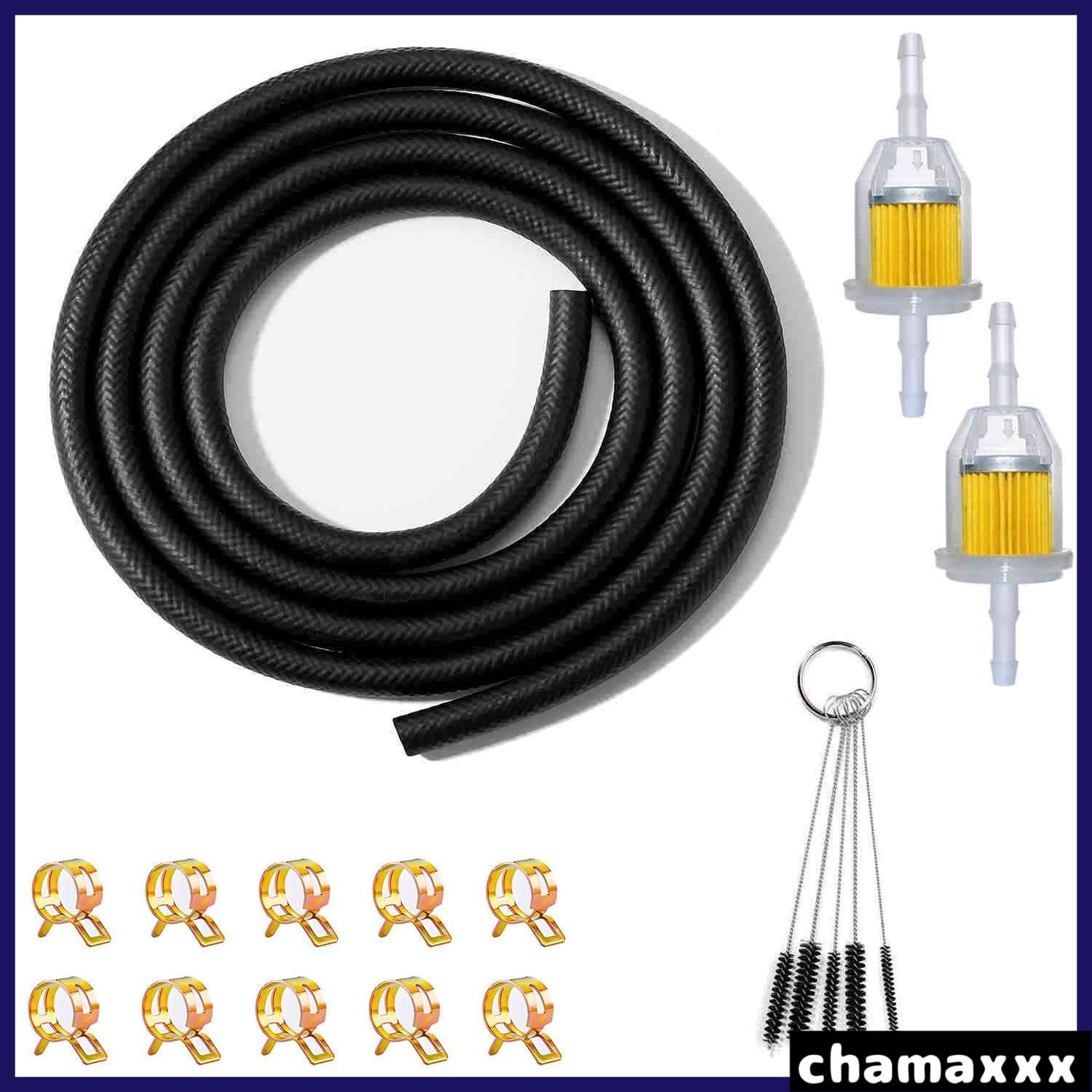 【人気商品】Minimprover ガソリンホース 3層管 全長2m 内径6mm 耐油 耐圧 耐腐食性 高性能ホース 燃料フィルター 内径 6mm / 8mmのホースに適用 ホースクランプ 10個付き バイク・自動車・芝刈り機