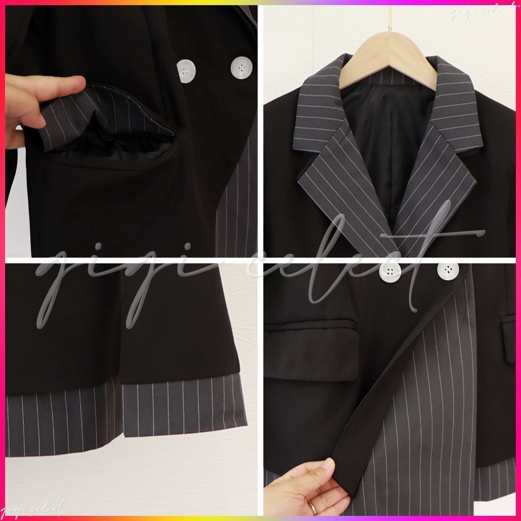 レトロジャケット黒 ビジネスシーンOL