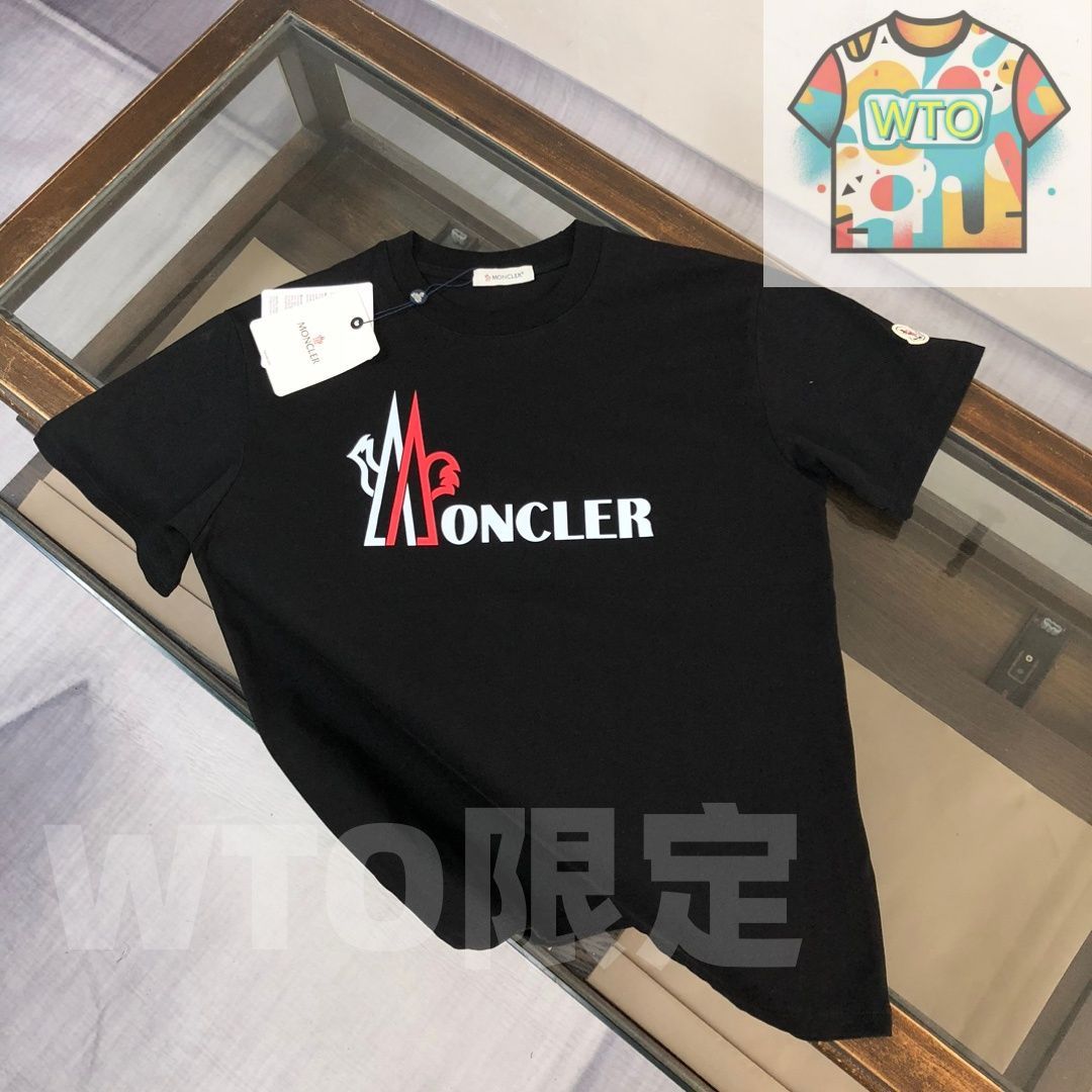 MONCLER ブラック 【夏限定価格】 本日限定特価】MONCLER 春夏 カップルTシャツ ブラック/ホワイト