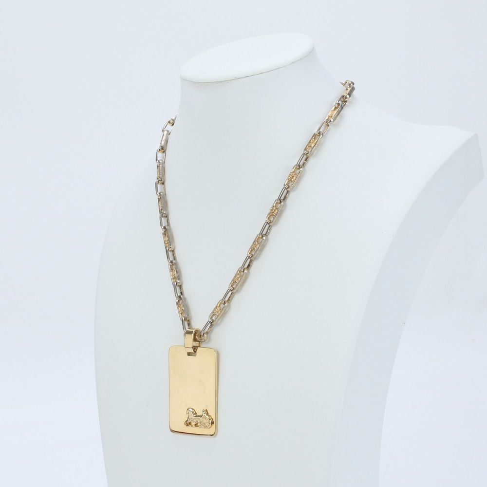 最安値，豊富な】 セリーヌ プレート チェーン ネックレス ゴールド