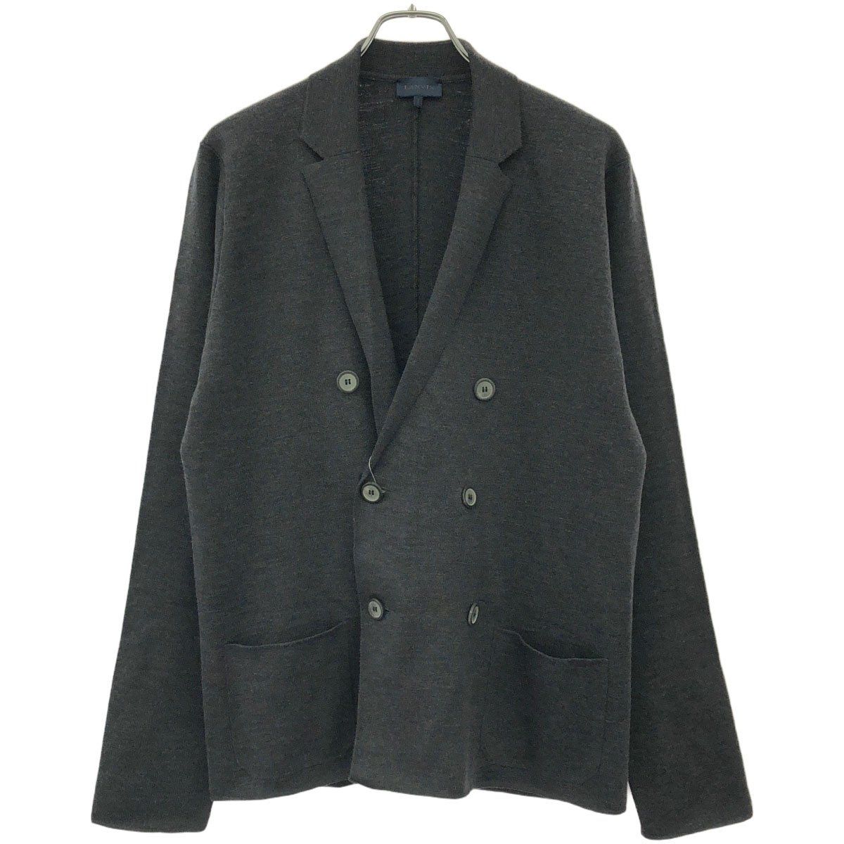 LANVIN ランバン ウールニットダブルジャケット グレー M - メルカリ