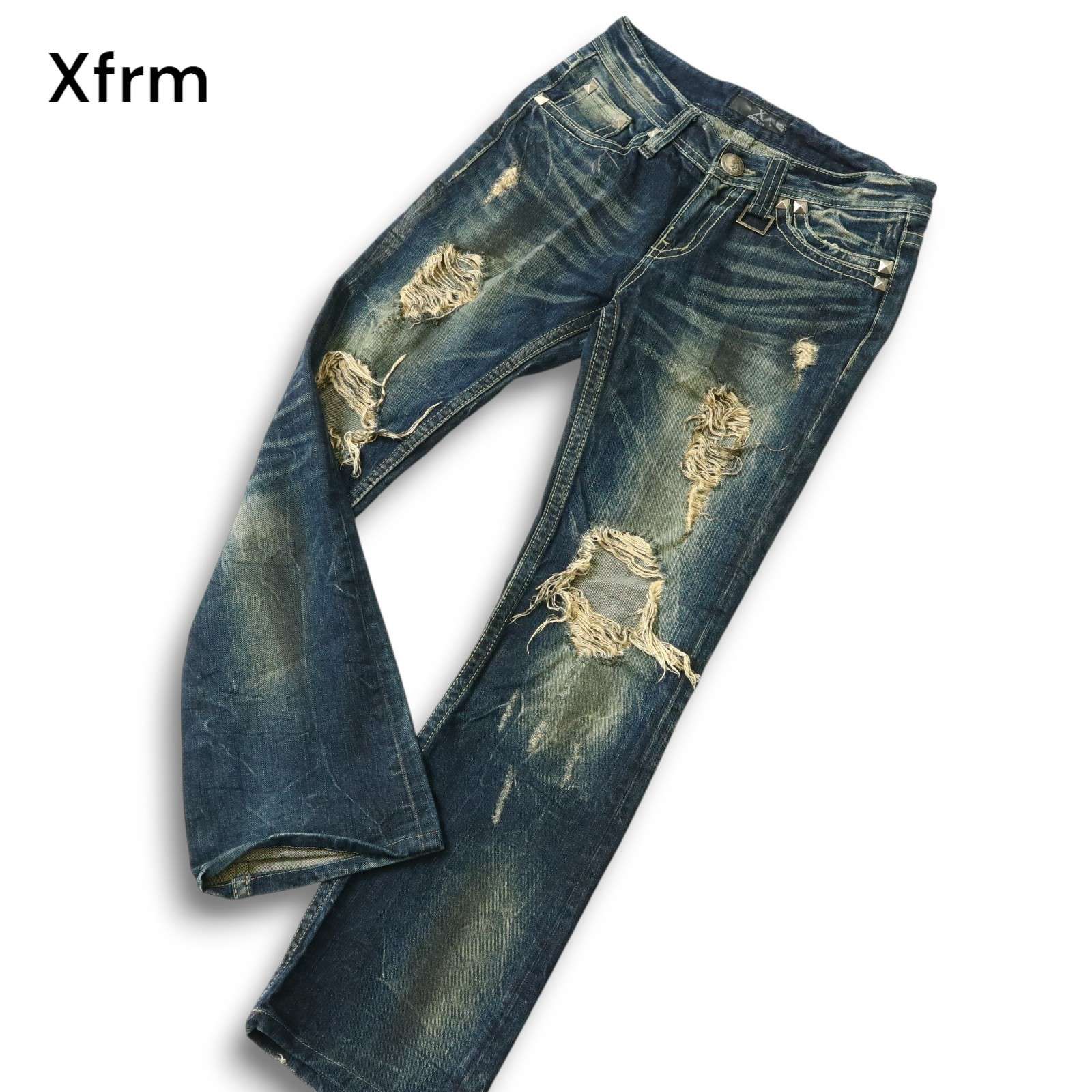 Xfrm トランスフォーム 通年 クラッシュ加工☆ ストレッチ ブーツ 