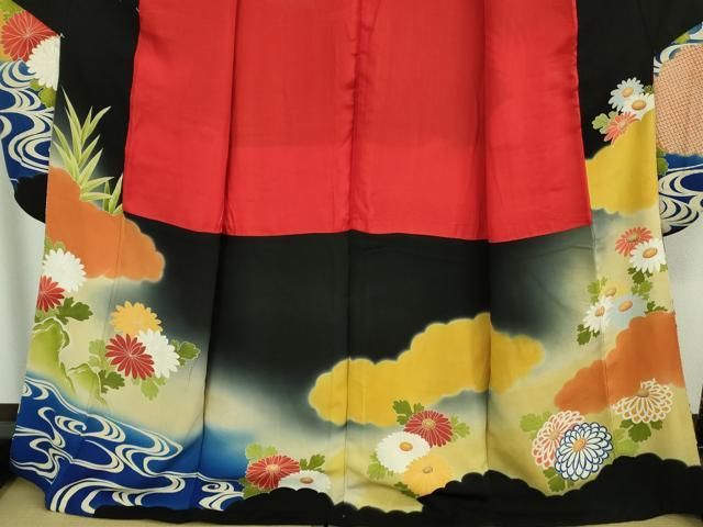 平和屋着物□極上 アンティーク 大正ロマン 振袖 相良刺繍 駒刺繍