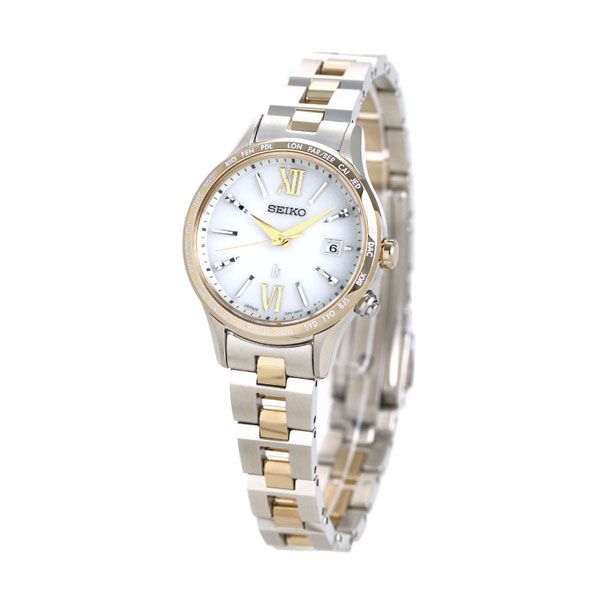 セイコー SEIKO 腕時計 レディース SSVV042 ルキア レディゴールド ソーラー電波時計 ワールドタイム Lady Gold