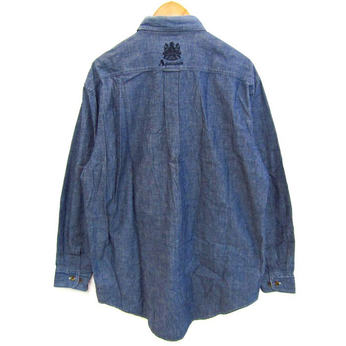 アクアスキュータム　シャツ　ネイビー　Mサイズ