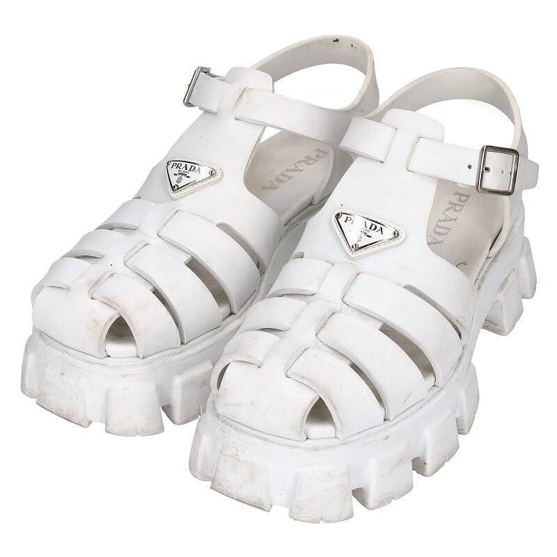 モノリスラバー三角ロゴプレートサンダル メンズ