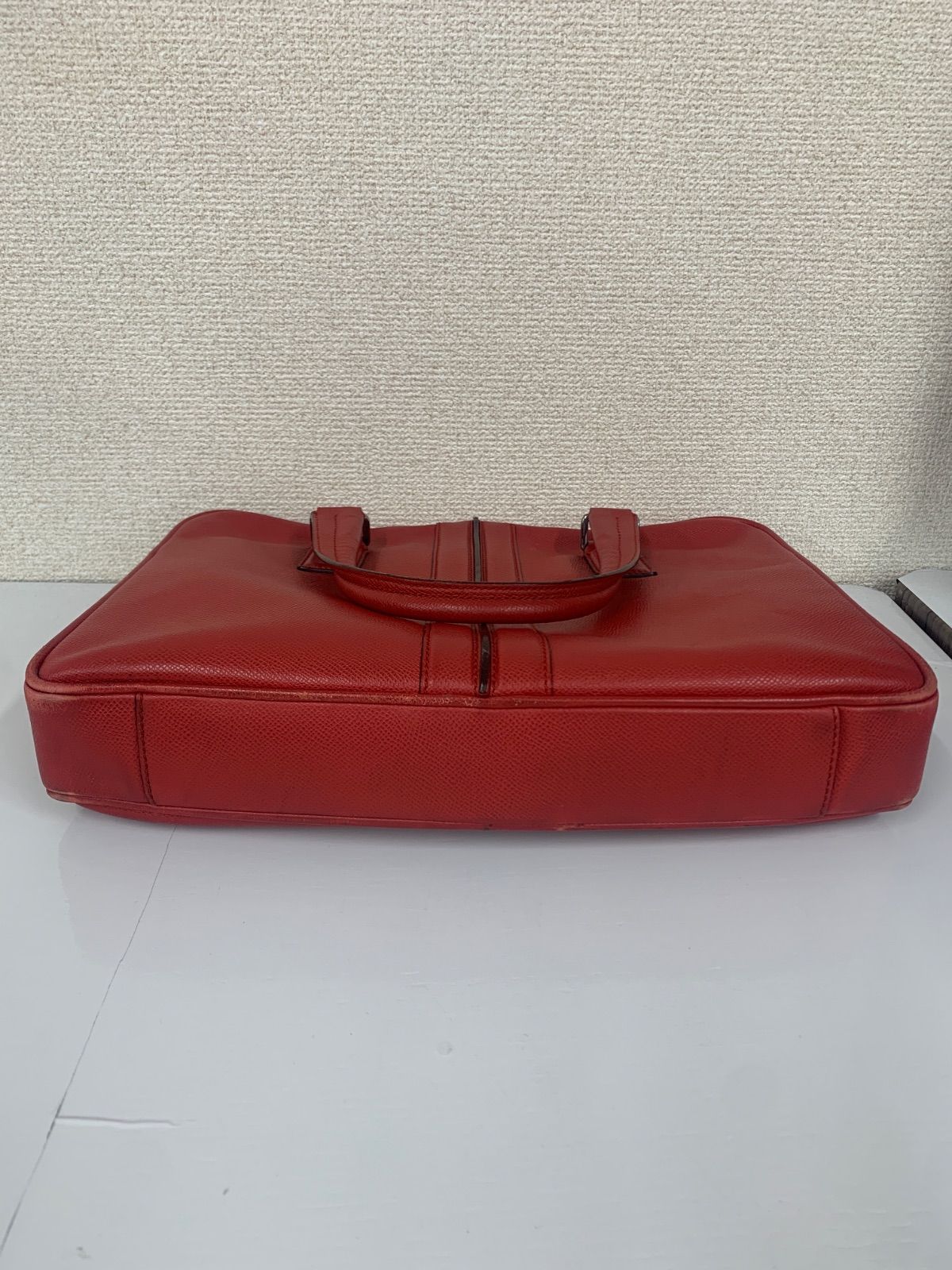 未使用級✨TOD`S トッズ シルバー金具 2way レザー ビジネスバッグ 4 TOD`S トッズ 赤 レッド シルバー金具 2way レザー ビジネス