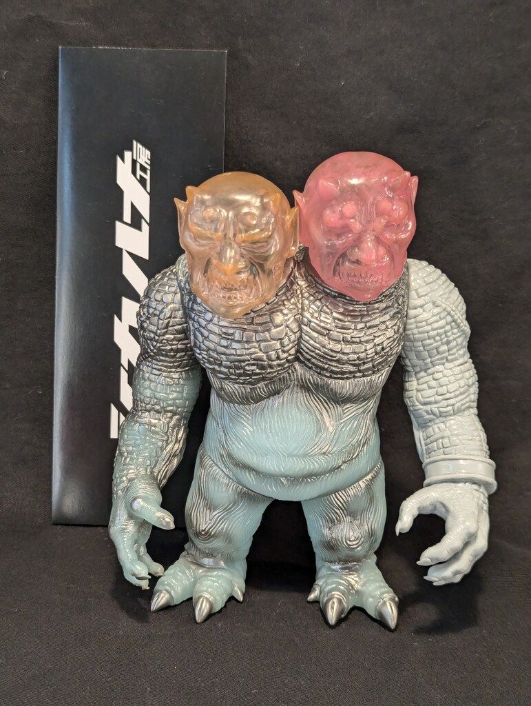 シカルナ工房 四つ鬼 乳白水色成型/銀/グレー/頭クリアオレンジ