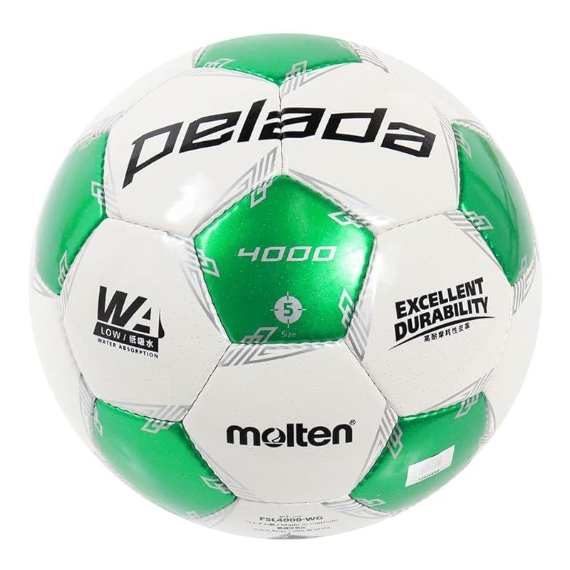モルテン(molten) サッカーボール 5号球 中学生以上 検定球 ペレーダ4000 F5L4000-WG ホワイト×メタリックグリーン F5L4000-WG 1