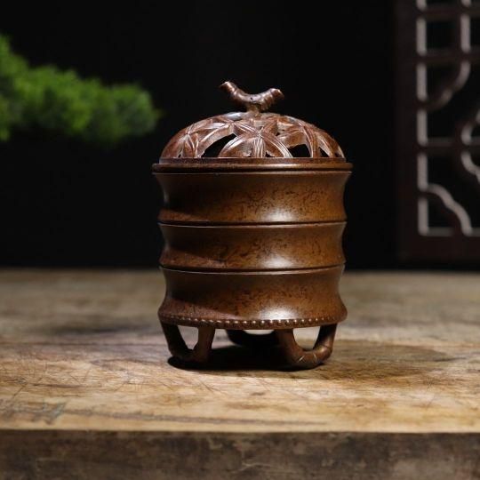 銅細工 龍鳳薫香炉 盤香薫炉 香道具 装飾品 工芸品 美術