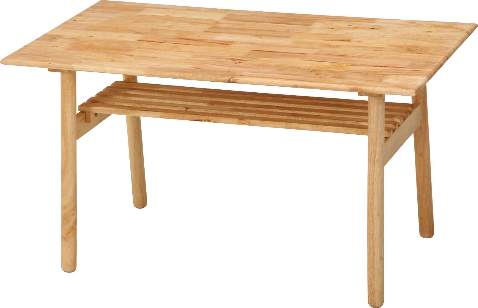 新着商品 4人用 幅120×奥行70×高さ66cm ナチュラル 収納 ダイニングテーブル 棚付き 角が丸い 天然木 ヘームル 不二貿易 Natural Signature 37007