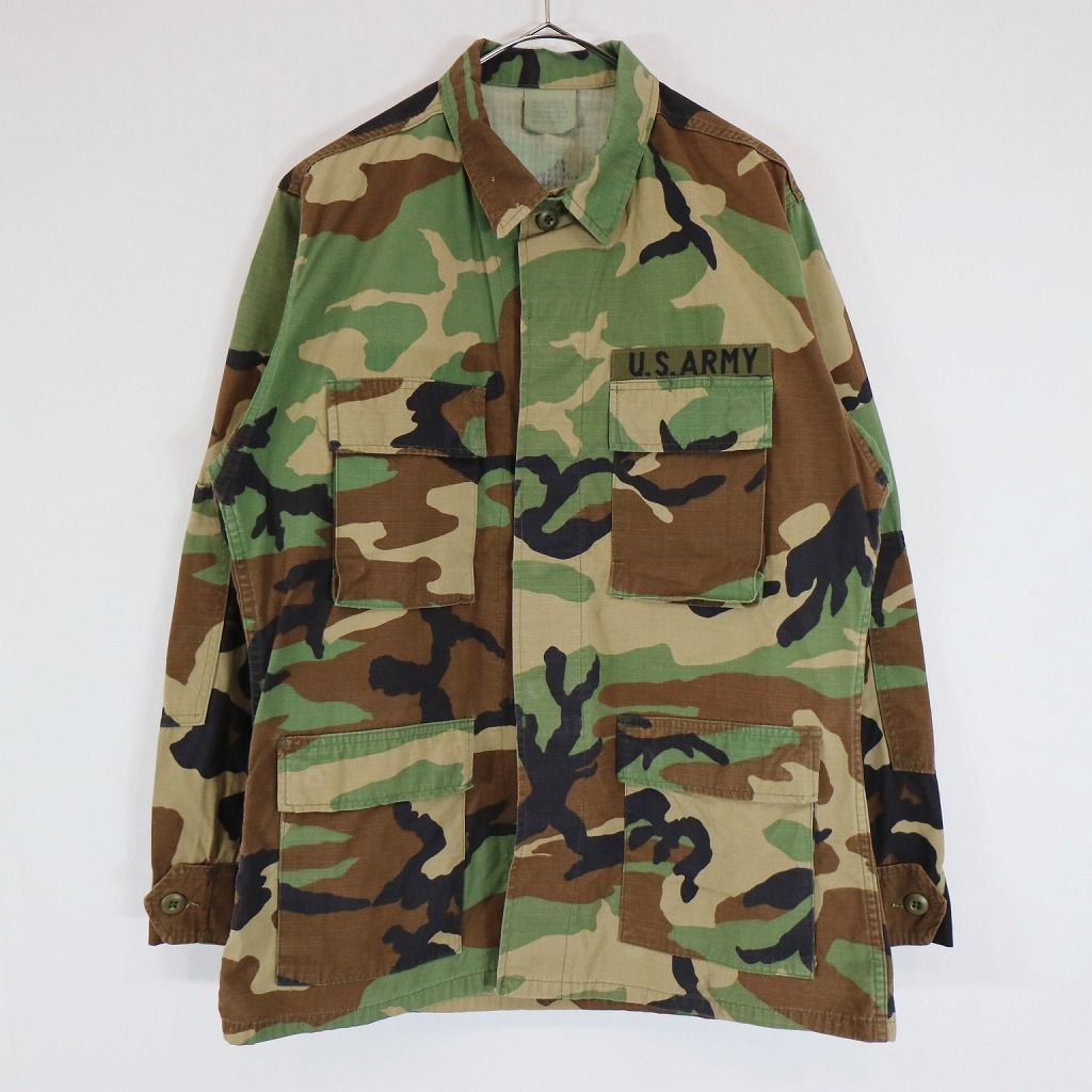 SALE/ 90年代  米軍実物 U.S.ARMY ユーティリティシャツ ミリタリー 戦闘服 アウター ウッドランドカモ (メンズ MEDIUM-REGULAR) 中古 古着 N8870