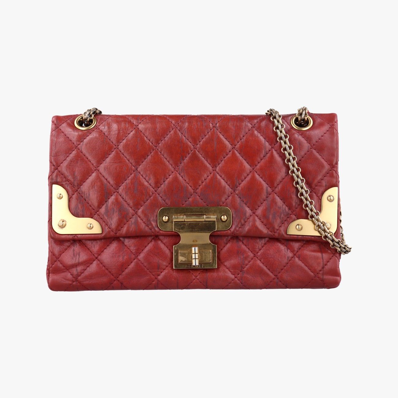 シャネルChanel2.55 マトラッセレッドラムスキンA4880713868239