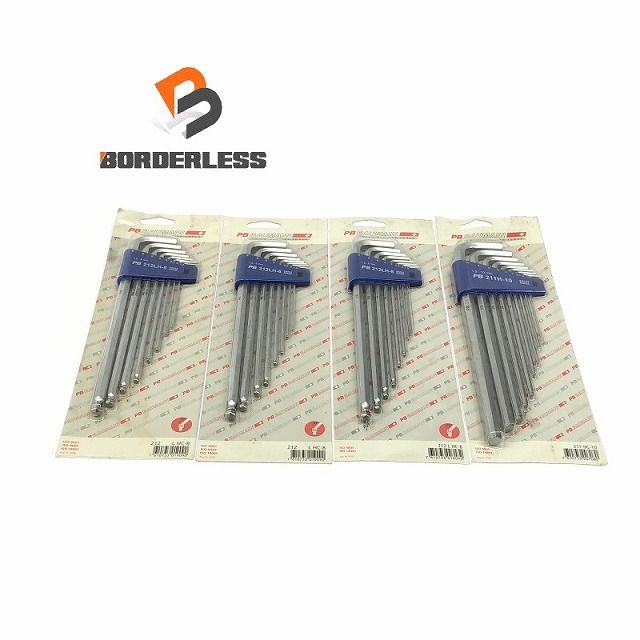 4セット ロング六角棒レンチセット8本入×1セット 211H-10 ボール付 8本×3セット 212LH-8 ホルダー付 六角レンチ 110860