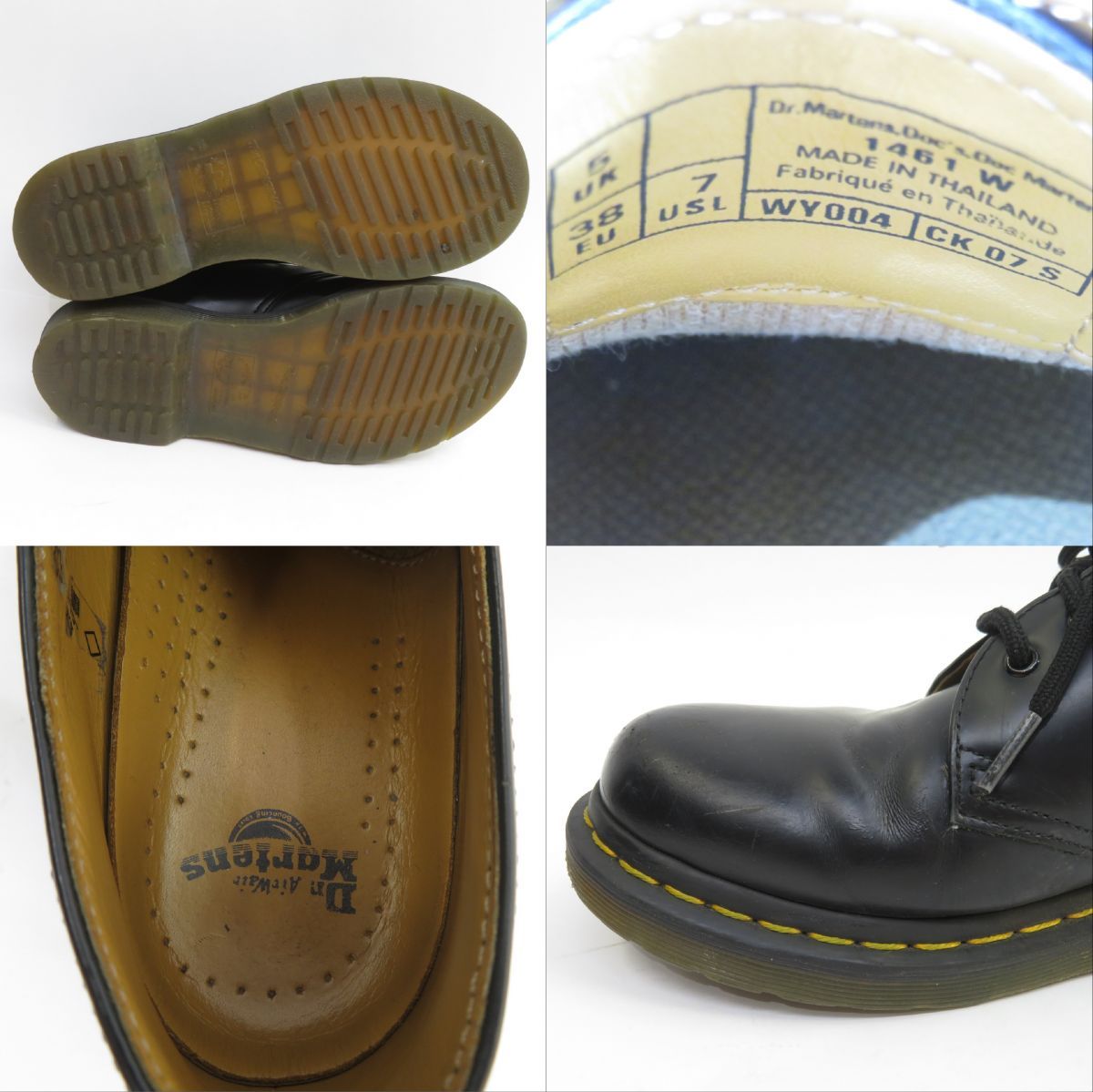 Dr.Martens ドクターマーチン 1461W ギブソン 3ホールシューズ UK5 24cm ブラック 箱無 ※中古