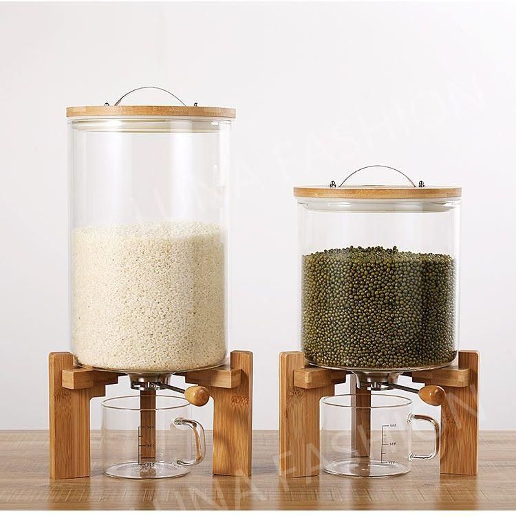 密閉米びつ ふた付き 収納ジャー 5L / 8L ガラスシリアル