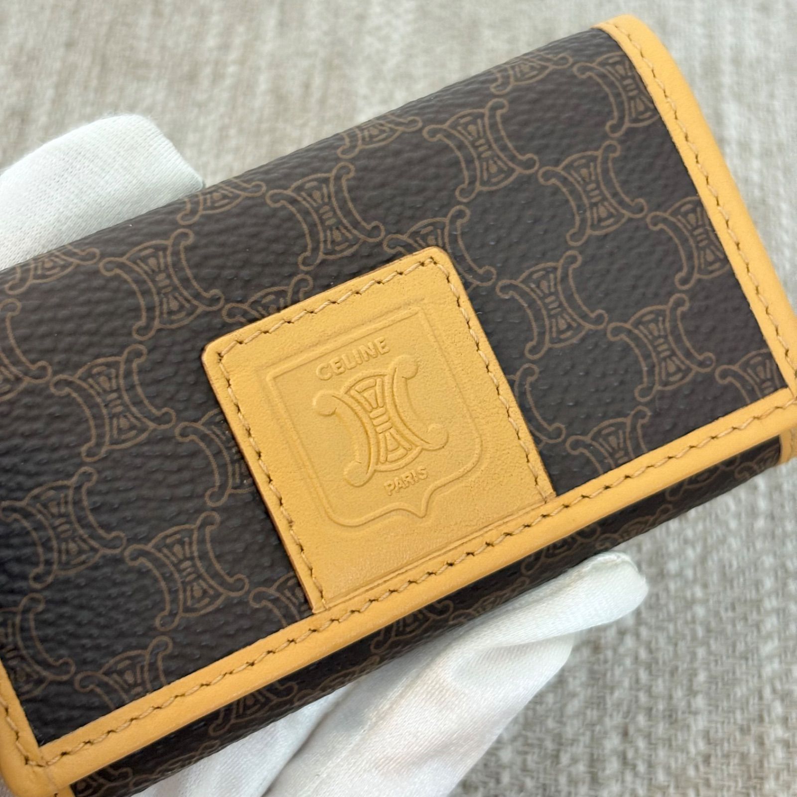 美品】【箱付き】セリーヌ 6連キーケース ブラウン系 レザー