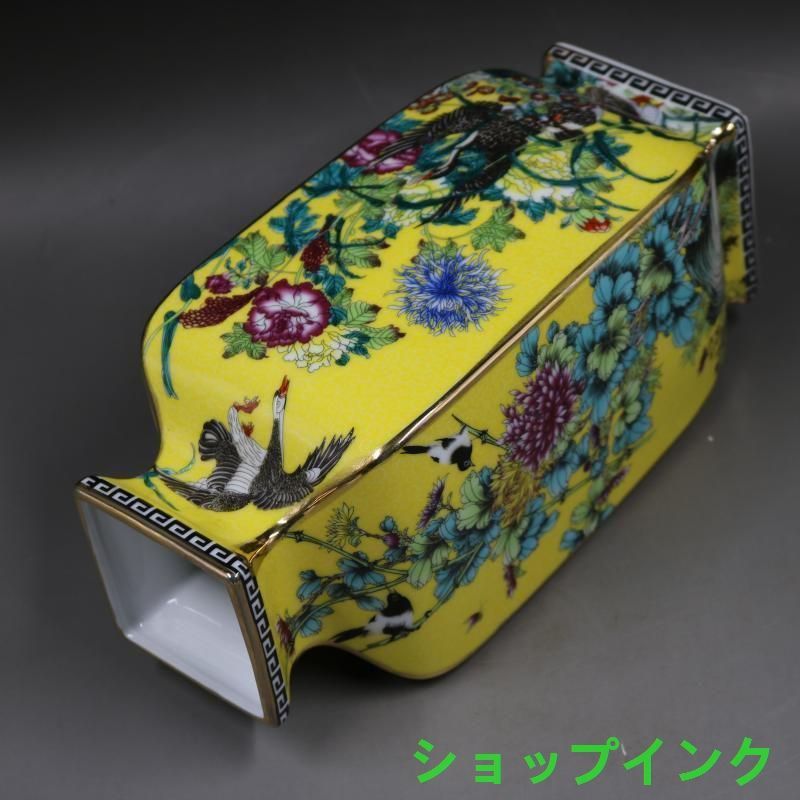 乾隆粉彩花鳥四方円口花瓶 景徳鎮 陶磁器 装飾品 工芸品 美術品 置物 乾隆粉彩花鳥四方円口花瓶 景徳鎮 陶磁器 装飾品 工芸品 美術品
