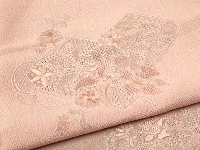 中国三大刺繍　スワトウ刺繍　総刺繍　訪問着　暈し染め　正絹　逸品　汕頭刺繍　付下 平和屋着物□訪問着 中国三大刺繍 スワトウ刺繍 汕頭刺繍 総刺繍