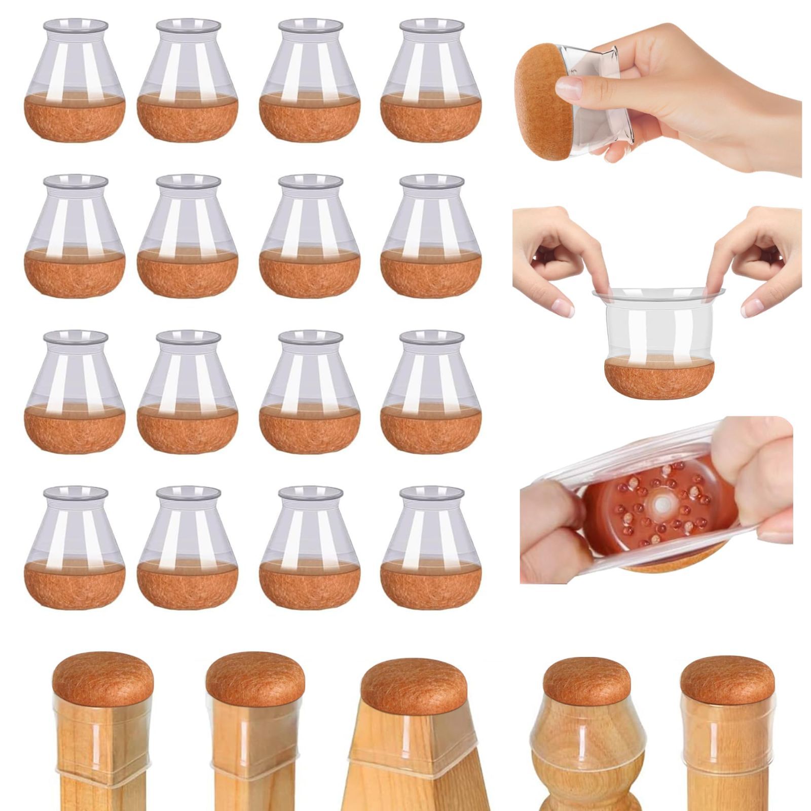 【新着商品】椅子足キャップ HAODEMI 椅子の脚カバー イス足キャップ 椅子の足カバー 椅子あしキャップ シリコン 耐久性 傷防止 騒音きず防止 限定ブランド】椅子脚カバー 滑り止め 底面フェ