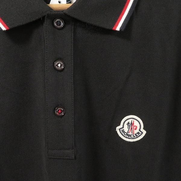 美品 XLサイズ モンクレール ロゴワッペン ポロシャツ ブラック MONCLER - ☆モンクレール ブラック ワッペン サイドロゴ