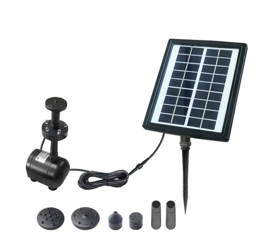 ソーラー噴水ポンプ LEDライト付き 太陽光発電 夜間点灯 HP-SDBL280