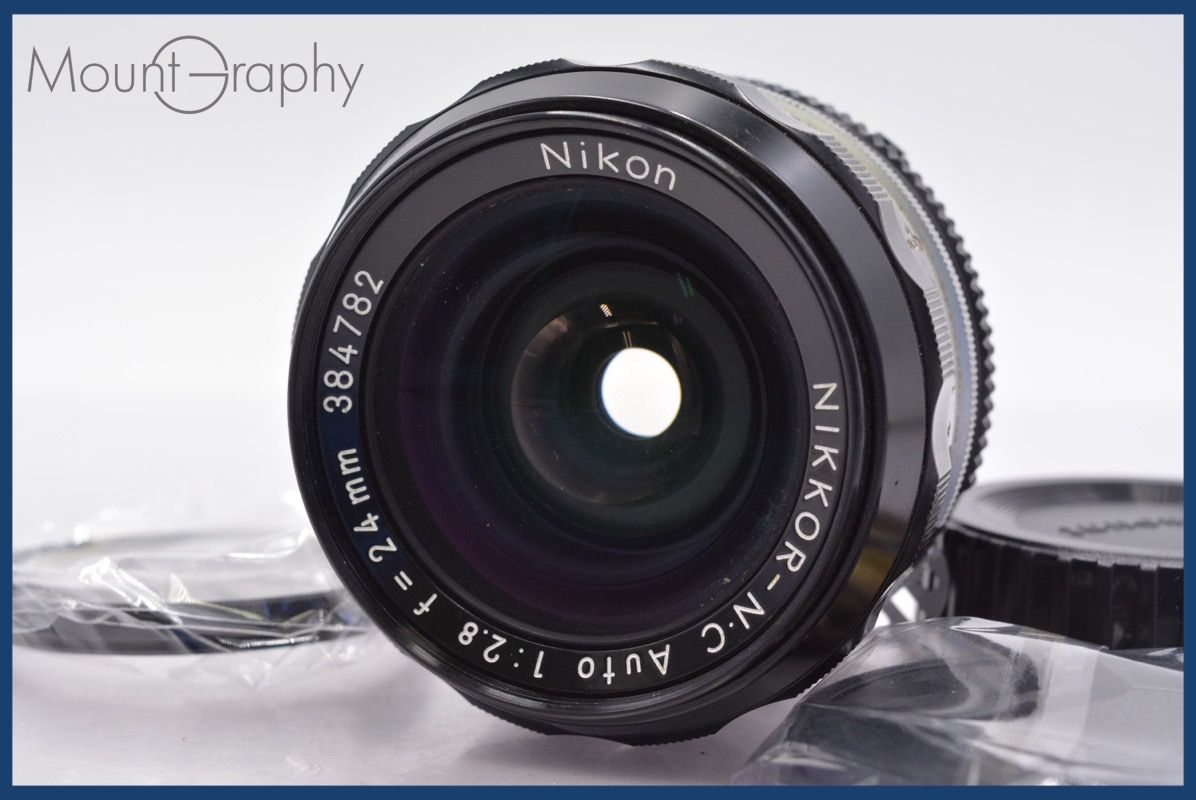 ニコン Nikon NIKKOR-N C Auto 24mm F2.8 Ai 前後キャップ-レンズフィルター付 完動 同梱可 mj5068