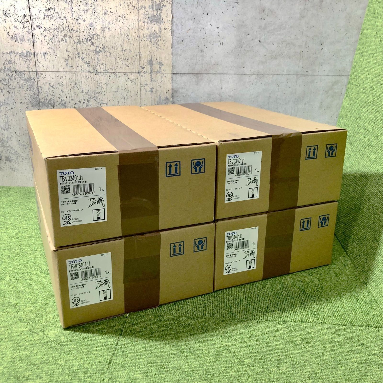 4台セット TOTO TBV03401J1 浴室用壁付サーモスタット混合水栓