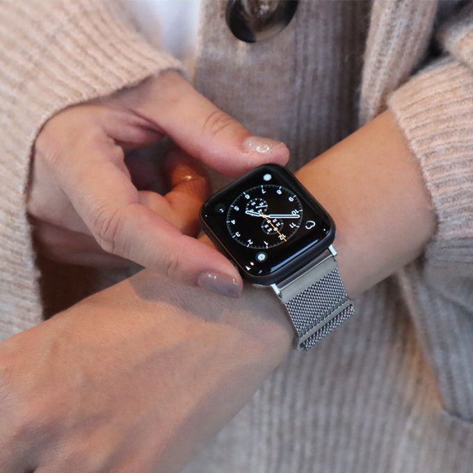 Apple Watch ミラネーゼループ シルバーバンド 44/45mm対応