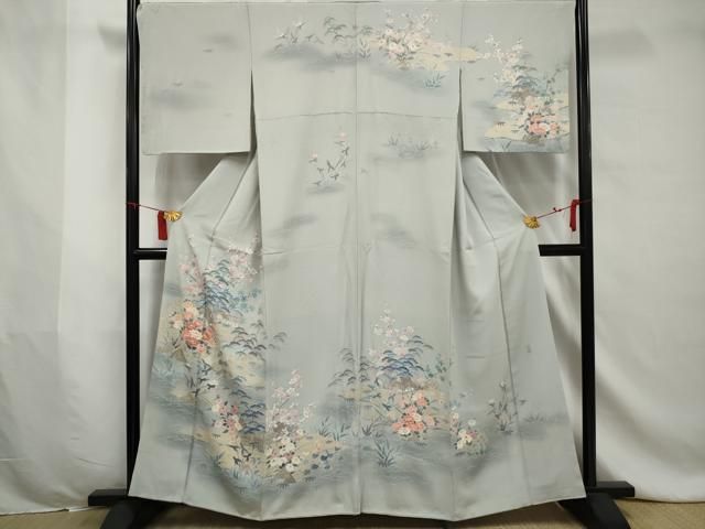 平和屋着物□訪問着 友禅 作家物 流水風景草花文 暈し染め 正絹