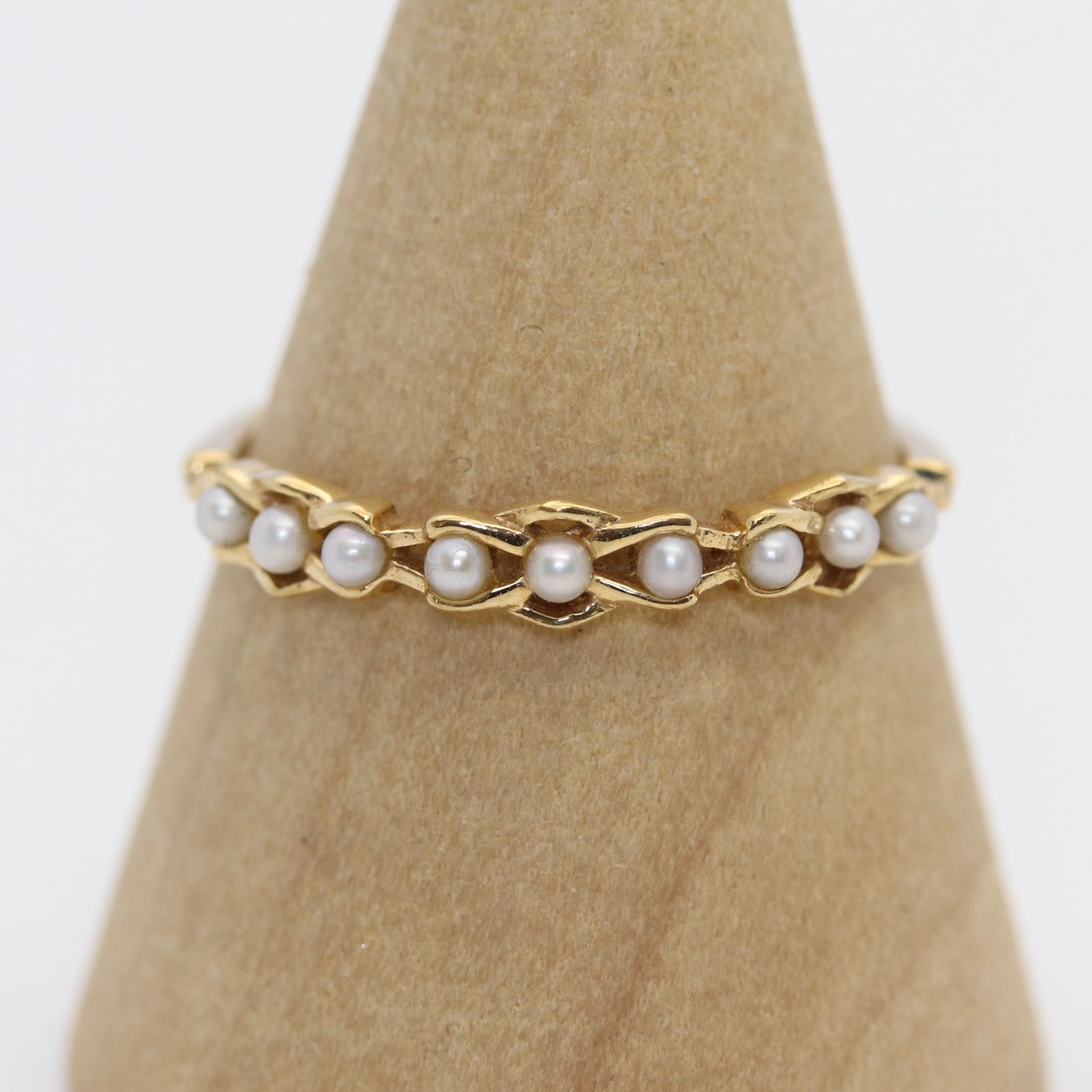 ageteアガットケシ粒パール14粒K14ハーフエタニティリング ageteアガットケシ粒パール14粒K14ハーフエタニティリング