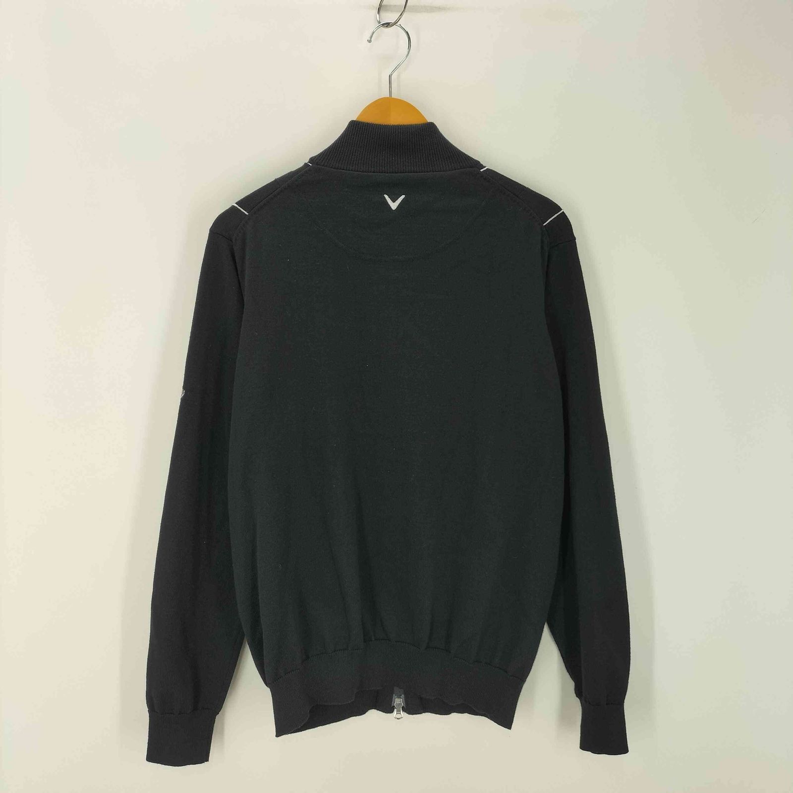 キャロウェイ Callaway 刺繍ロゴ チェックデザイン ジップアップニット