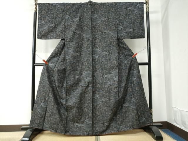 平和屋着物○上質な紬 舞花文 正絹 逸品 未使用 CAAU2411yc