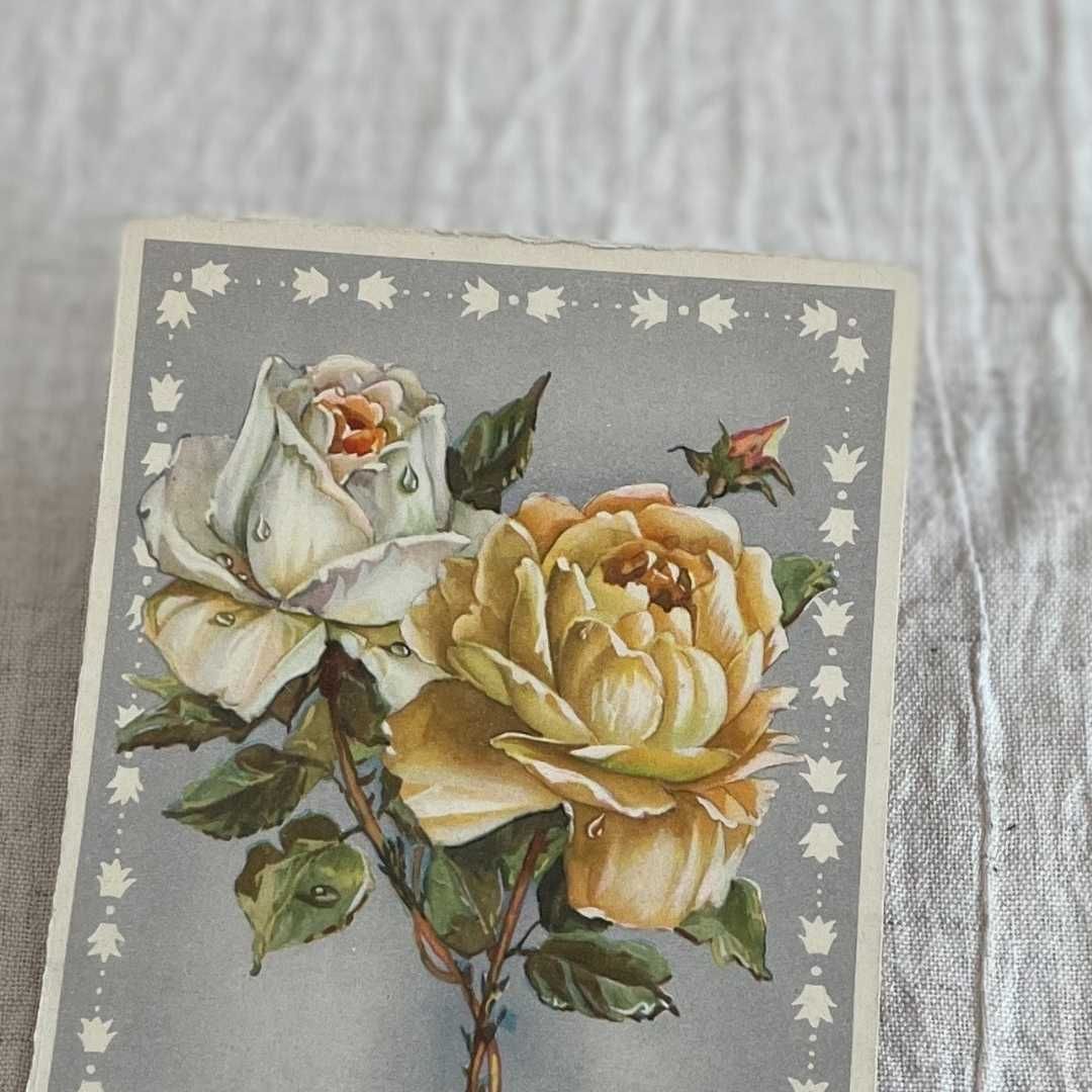 特別価格】フランス直輸入 アンティーク ポストカード 花 薔薇