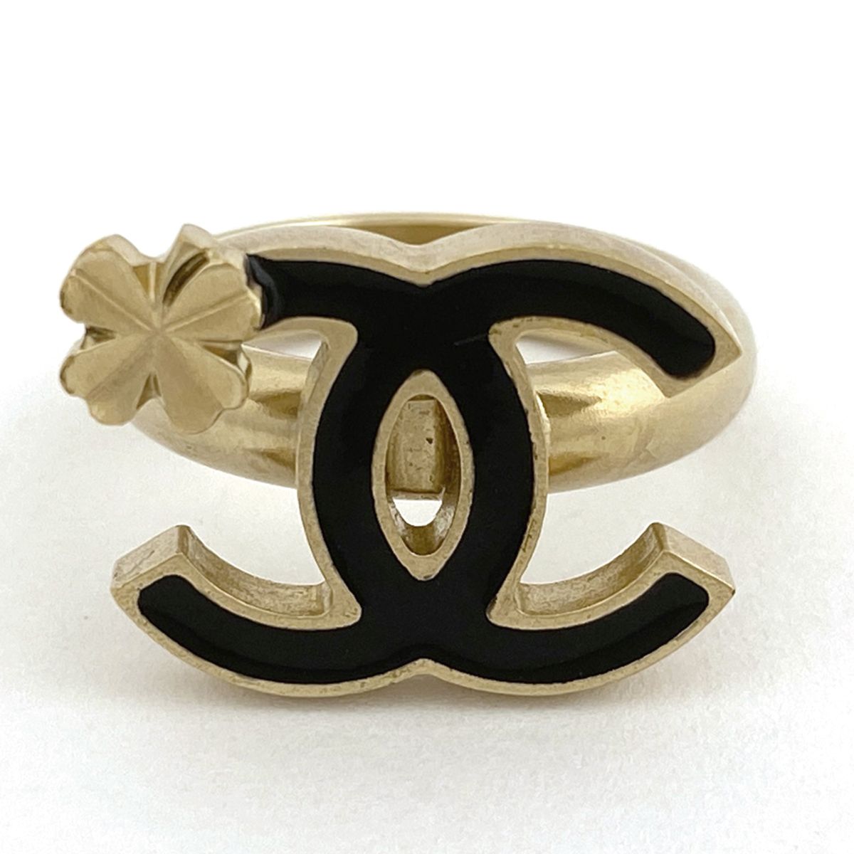 シャネル CHANEL ココマーク リング CC クローバー 指輪 リング 10号 GP ゴールド ブラック