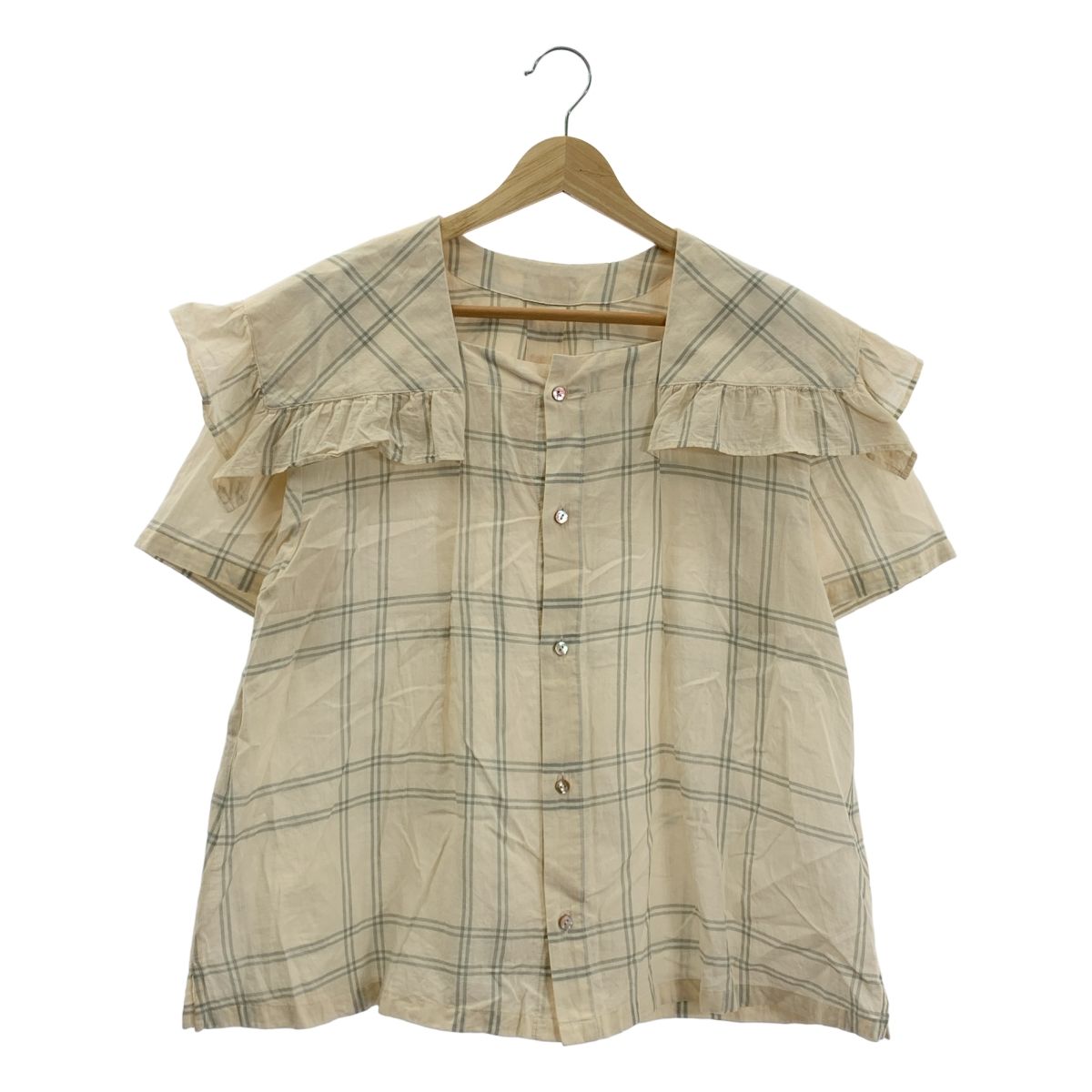 GASA / ガサ | grue / コットン チェック スクエア ブラウス シャツ  