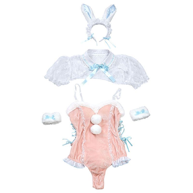 クリアストーン Clearstone コスプレ うさぎ イースター キャンディバニー レオタード レディース フリーサイズ ブルー/ピンク[candybunny-leotard]