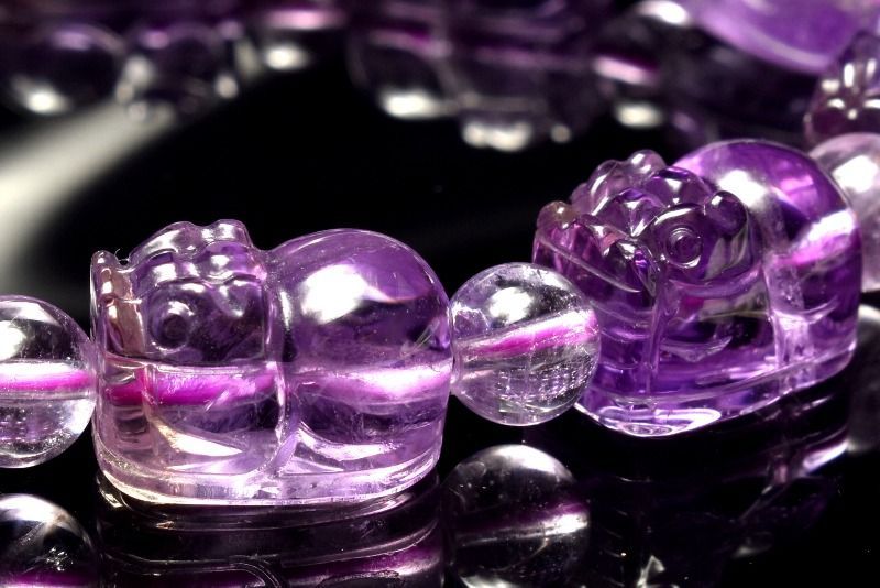 １点物 繊細彫刻 アメトリン 14x9-9.5 丸玉6.5 mm 貔貅彫刻 ブレスレット パワーストーン 天然石 _MA9465 NEXPOTALLINN_EU