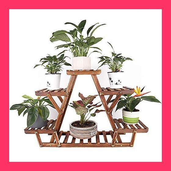 スタッフおすすめ！】KRW フラワースタンド 木製 ガーデンラック 4段