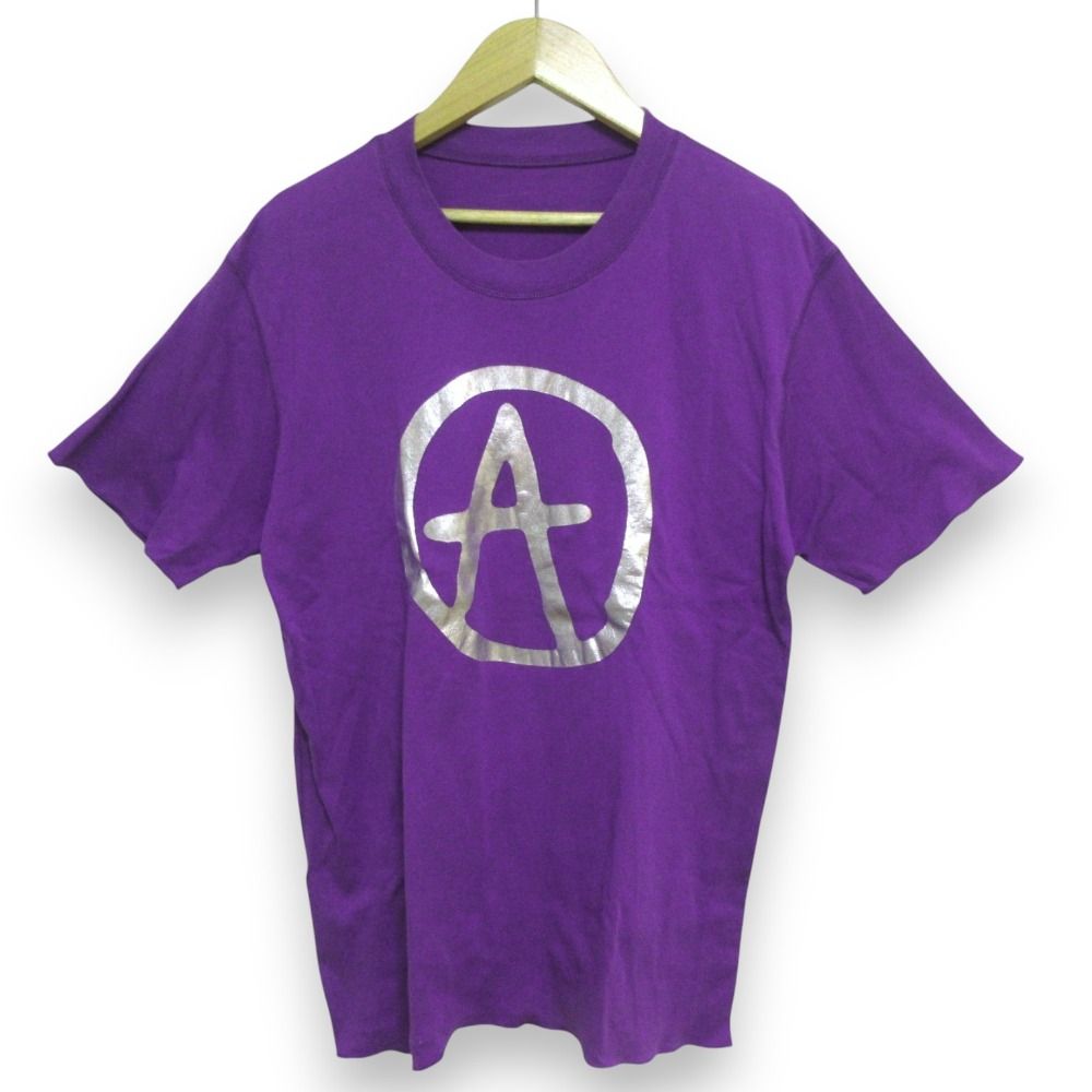 美品 lucien pellat-finet ルシアンペラフィネ 半袖 Tシャツ カットソー Mサイズ パープル×シルバー メンズ 古着 中古 USED