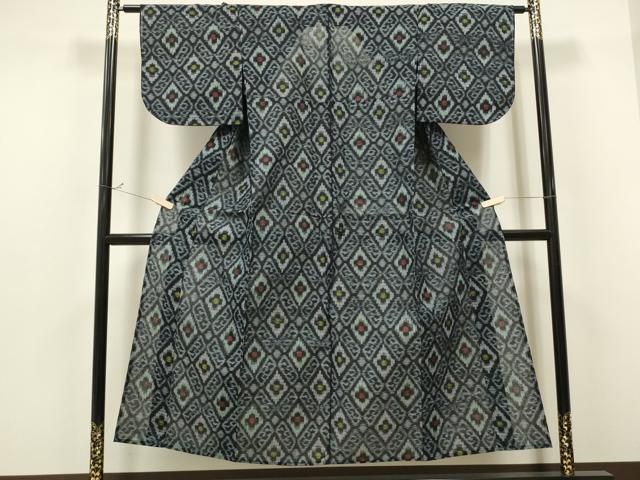 平和屋着物▽久留米絣 単衣 菱吉祥文 綿 逸品 CAAQ9590th - メルカリ