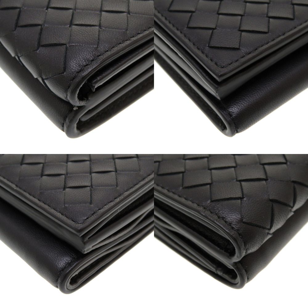 BOTTEGA VENETA◇3つ折り財布/レザー/BLK/無地/メンズ （ボッテガ 
