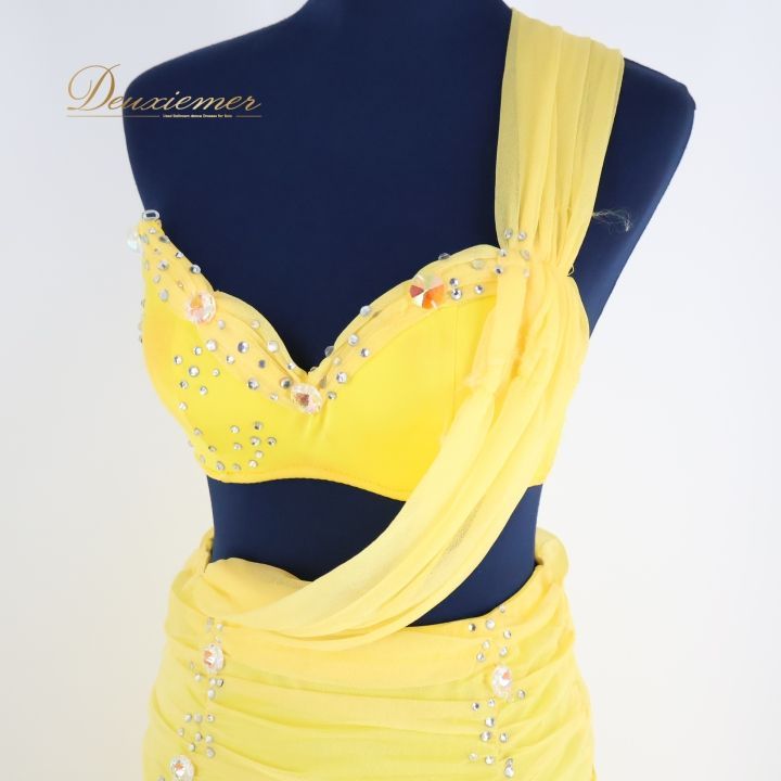 ベリーダンス オリエンタル 衣装 上下セット イエロー系 黄色 購入