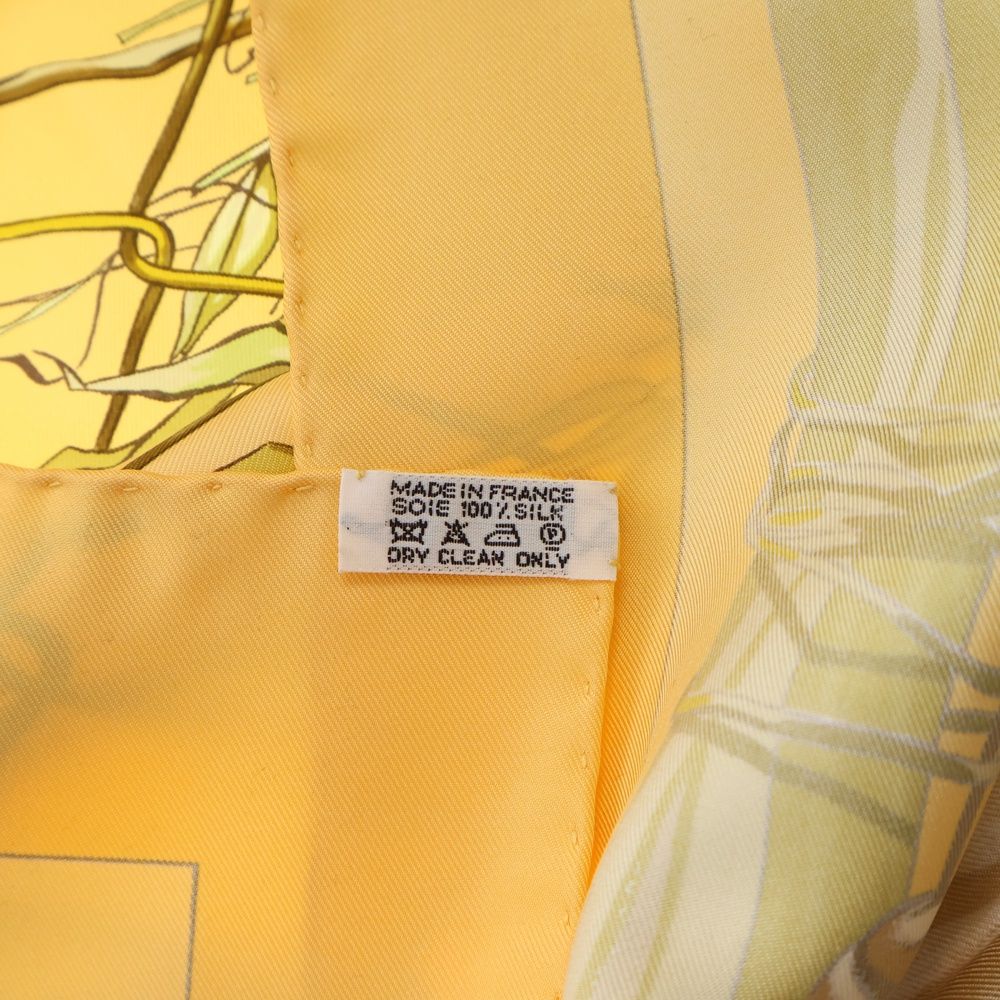 HERMES カレ90 GRAND VENT 大判スカーフ イエロー 新品未使用 HERMES エルメス カレ90 【GRAND VENT】 大判スカーフ ストール
